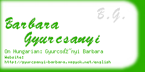 barbara gyurcsanyi business card